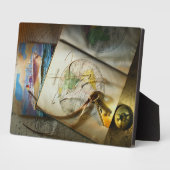 Karte und Kompass Fotoplatte (Seite)