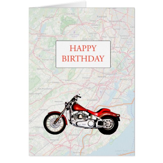 Karte und Motorrad Geburtstag (Vorne)