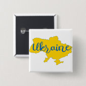 Karte und Schrift der Ukraine Button (Vorne & Hinten)