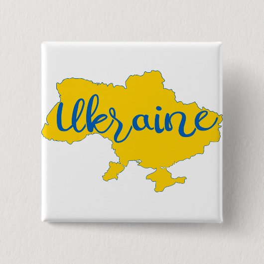 Karte und Schrift der Ukraine Button (Vorderseite)