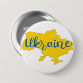 Karte und Schrift der Ukraine Button (Vorne & Hinten)