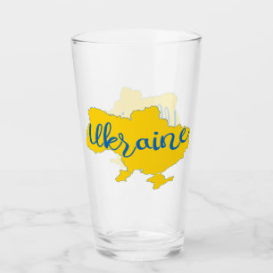 Karte und Schrift der Ukraine Glas