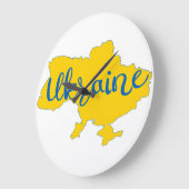 Karte und Schrift der Ukraine  Große Wanduhr (Winkel)