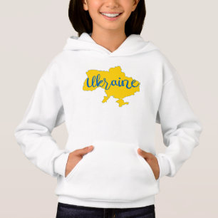 Karte und Schrift der Ukraine Hoodie