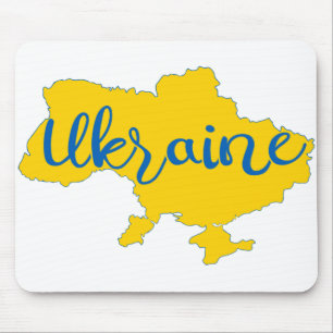 Karte und Schrift der Ukraine Mousepad
