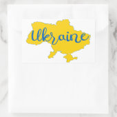 Karte und Schrift der Ukraine Rechteckiger Aufkleber (Tasche)