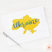 Karte und Schrift der Ukraine Rechteckiger Aufkleber (Umschlag)