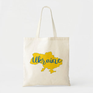 Karte und Schrift der Ukraine Tragetasche