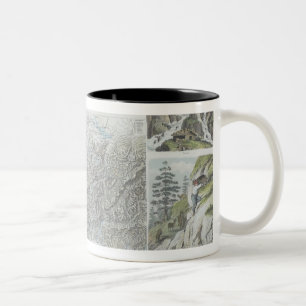Karte und Vignetten von Schweizer Alpen Zweifarbige Tasse