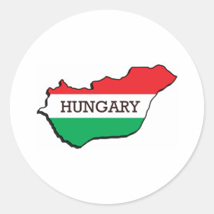 Karte Ungarns Runder Aufkleber