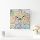 Karte: US-Erweiterung, 1905 Quadratische Wanduhr (Zuhause)