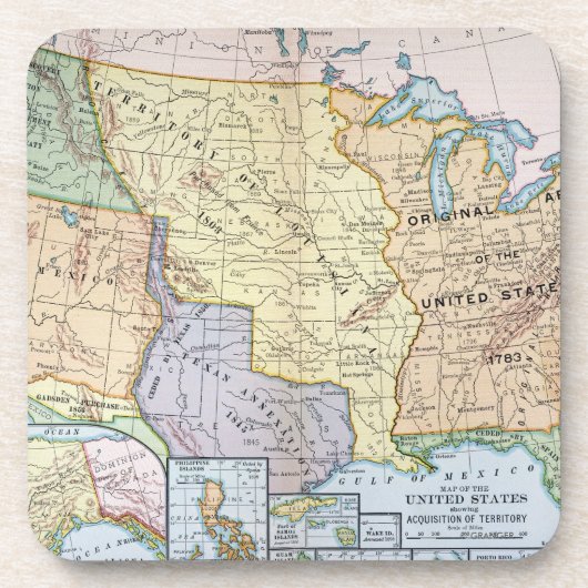 Karte: US Expansion, 1905 Untersetzer (Vorderseite)