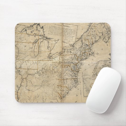 KARTE: USA, 1783 MOUSEPAD (Mit Mouse)