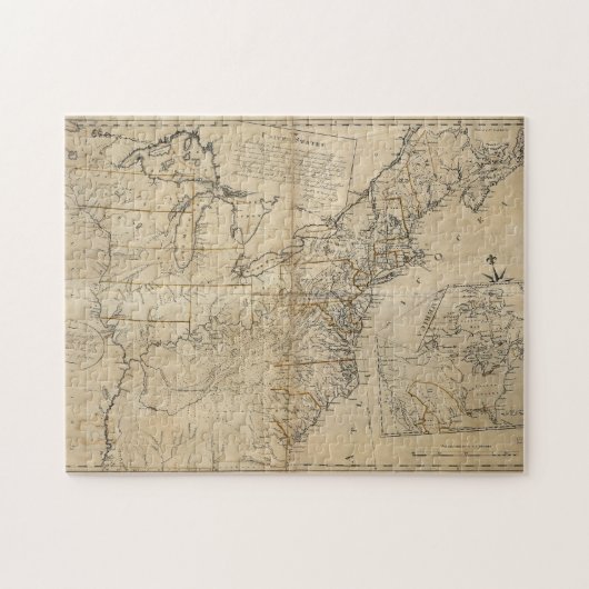 KARTE: USA, 1783 PUZZLE (Horizontal)