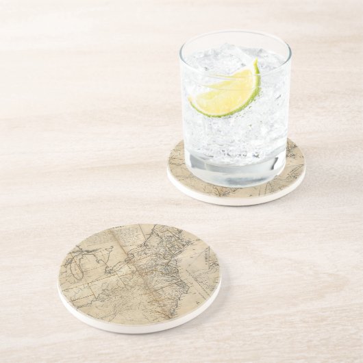 KARTE: USA, 1783 SANDSTEIN UNTERSETZER (Seite)