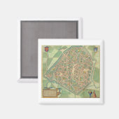 Karte Valencia, von "Civitates Orbis Terrarum" b Magnet (Vorderseite/Rückseite)