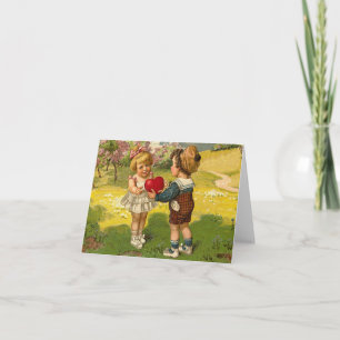 Karte - Valentinstag Liebe Kleiner Junge Mädchen H