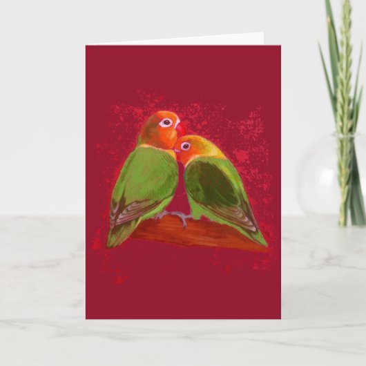 Karte - Valentinstag Lovebirds (Vorderseite)