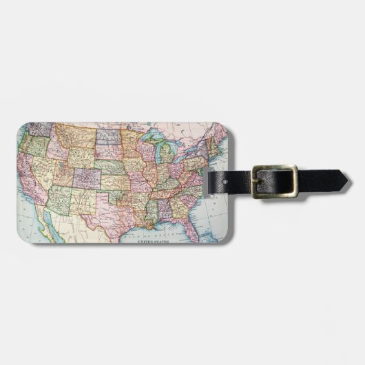 Karte: Vereinigte Staaten, 1905 Gepäckanhänger (Vorderseite horizontal)