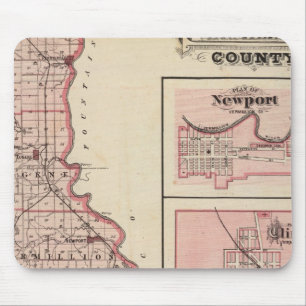 Karte Vermillion Landkreis mit Newport Mousepad