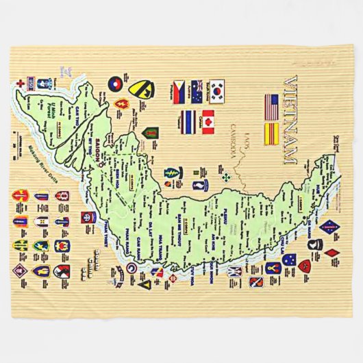 KARTE VIETNAM DURCH DIVISIONEN FLEECEDECKE (Vorderseite (Horizontal))