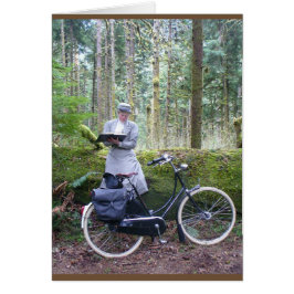 Karte - viktorianisches Damenschreiben im Holz,