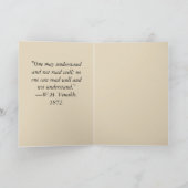 Karte - Viktorianisches Zitat zum Lesen (Innenseite)