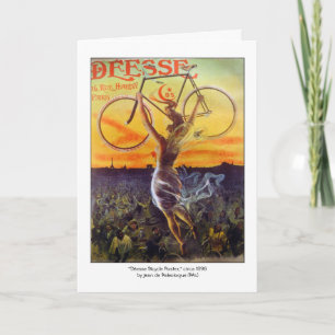 Karte: Vintage französische Fahrrad-Kunst Karte