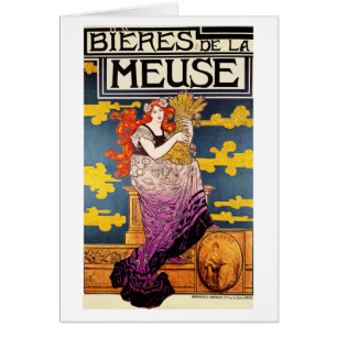 Karte: Vintage Kunst - "Bieres De-La Maas "