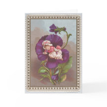 Karte: Vintage lila Blumenfee Antike Kunst