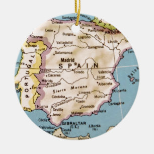 Karte Vintagen Entwurfs Spaniens Keramik Ornament