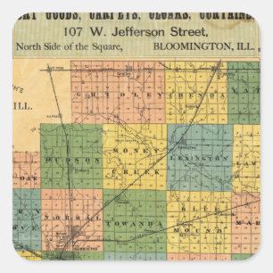 Karte vom McLean County, Illinois 1886 Quadratischer Aufkleber