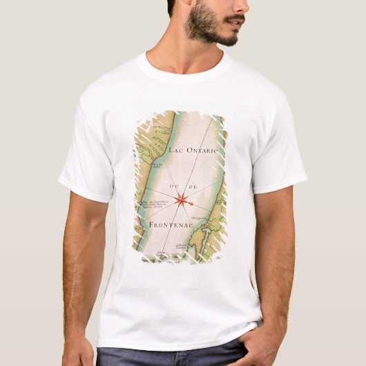 Karte vom Ontariosee T-Shirt (Vorderseite)