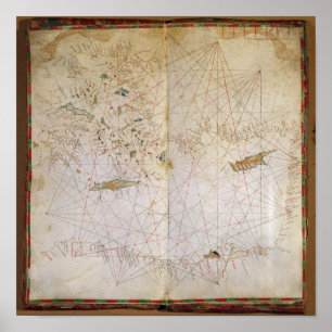 Karte vom Ostmittelmeer Poster