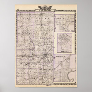 Karte vom Vermilion County, Mason City Poster