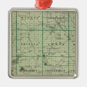 Karte von Adair County, Staat von Iowa Ornament Aus Metall