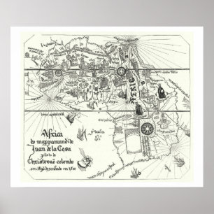 Karte von Afrika   1500 Poster