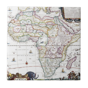 Karte von Afrika   1696 Fliese