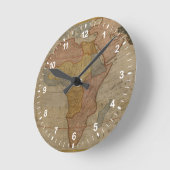 Karte von Afrika | 1700 Runde Wanduhr (Winkel)