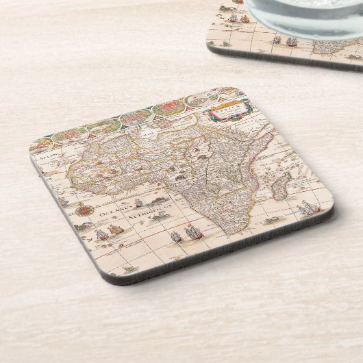 Karte von Afrika 3 Getränkeuntersetzer (Linke Seite)