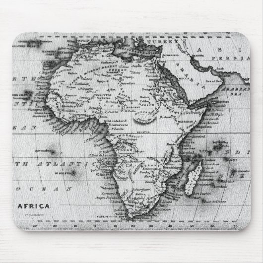 Karte von Afrika | graviert von Thomas Stirling Mousepad (Vorne)