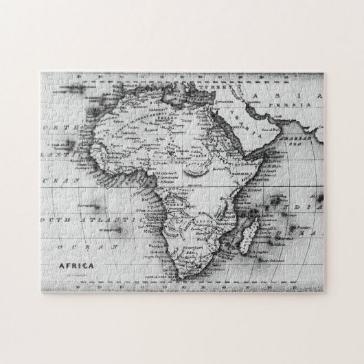 Karte von Afrika | graviert von Thomas Stirling Puzzle (Horizontal)