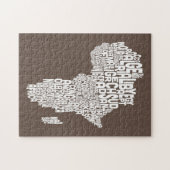 Karte von Afrika Karte Text Art Puzzle (Horizontal)