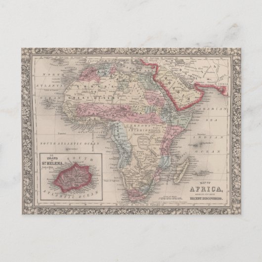 Karte von Afrika mit St. Helena (Vorderseite)