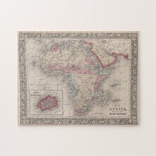 Karte von Afrika mit St. Helena Puzzle (Horizontal)