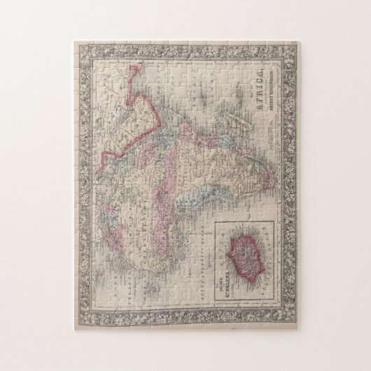 Karte von Afrika mit St. Helena Puzzle (Vertikal)