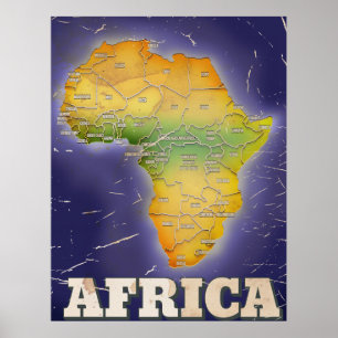 Karte von Afrika Poster