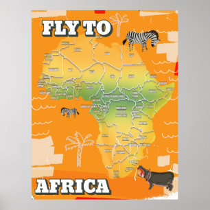 Karte von Afrika Poster
