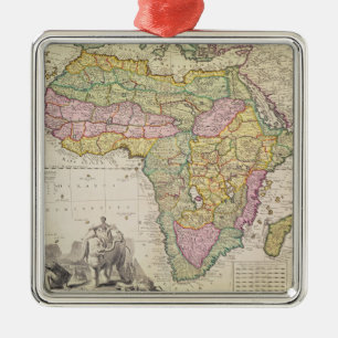 Karte von Afrika Silbernes Ornament