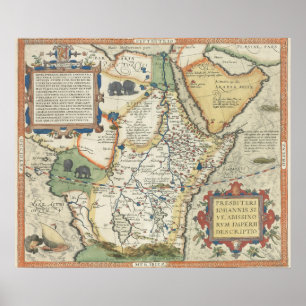 Karte von Afrika und der Arabischen Halbinsel Poster